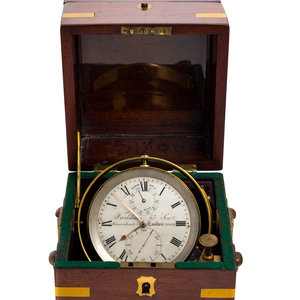 Appraisal: A Mahogany and Brass Mounted Two-Day Marine Chronometer Frodsham Son