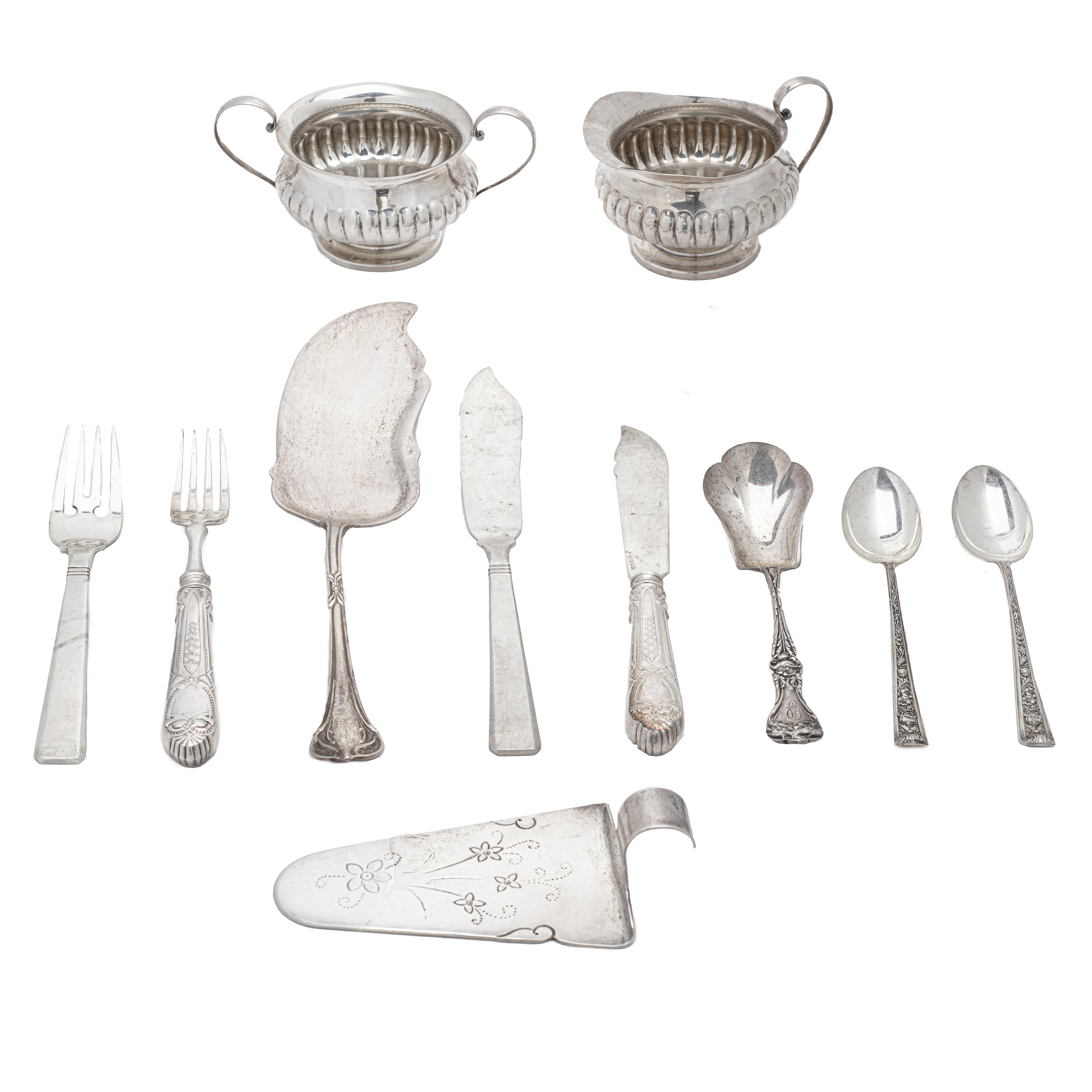 Appraisal: A GROUP OF CONTINENTAL ENGLISH AMERICAN AND MEXICAN SILVER FLATWARE