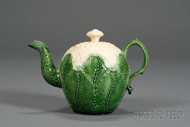 Appraisal: Staffordshire Cauliflower Decorated Creamware Teapot and Cover England c probably