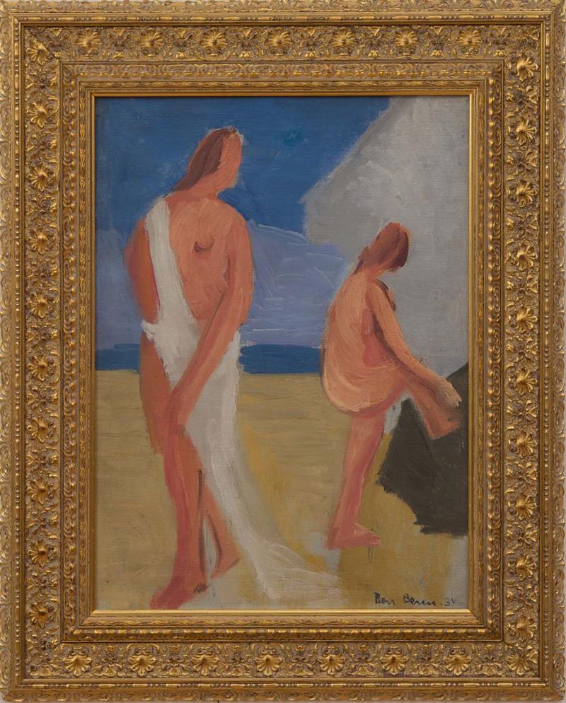 Appraisal: BEN BENN - NUDES BY THE SEA Oil on canvas