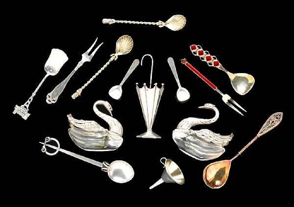 Appraisal: A mixed silver group of small items and flatware Comprising