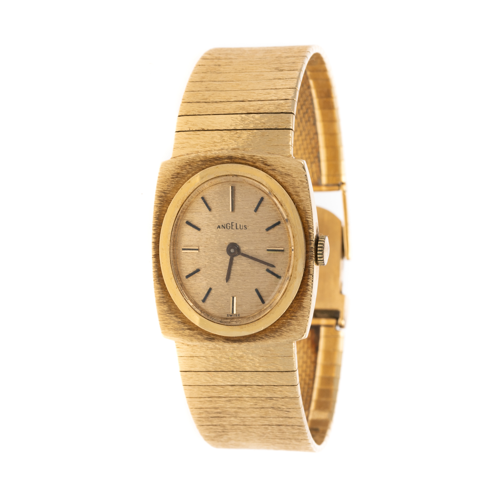 Appraisal: AN OVAL FACE ANGELUS WATCH IN K K yellow gold