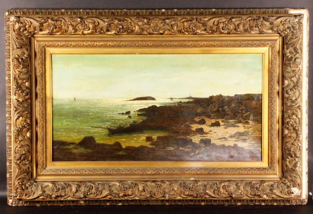 Appraisal: - Rocky Coastal Scene O C Rocky coastal scene oil