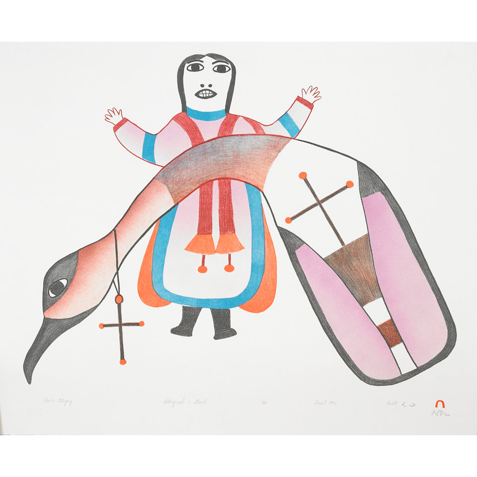 Appraisal: PUDLO PUDLAT - E - Cape Dorset ARCTIC ALLEGORY lithograph