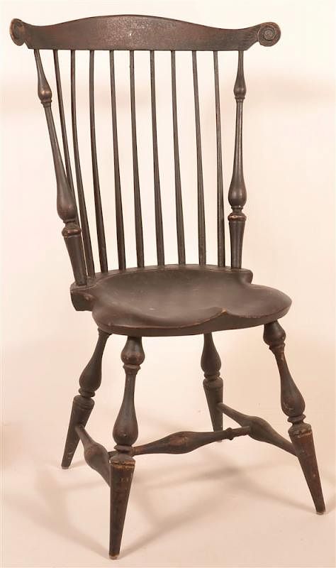 Appraisal: Reproduction Windsor Fan-Back Sidechair Reproduction Windsor Fan-Back Sidechair Signed River