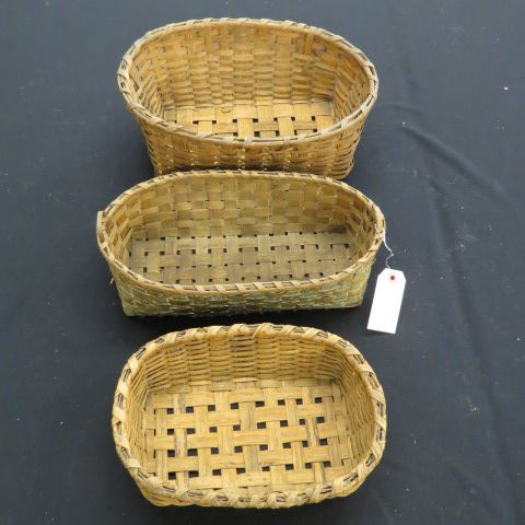 Appraisal: Lot of Antique Baskets split oak largest is x