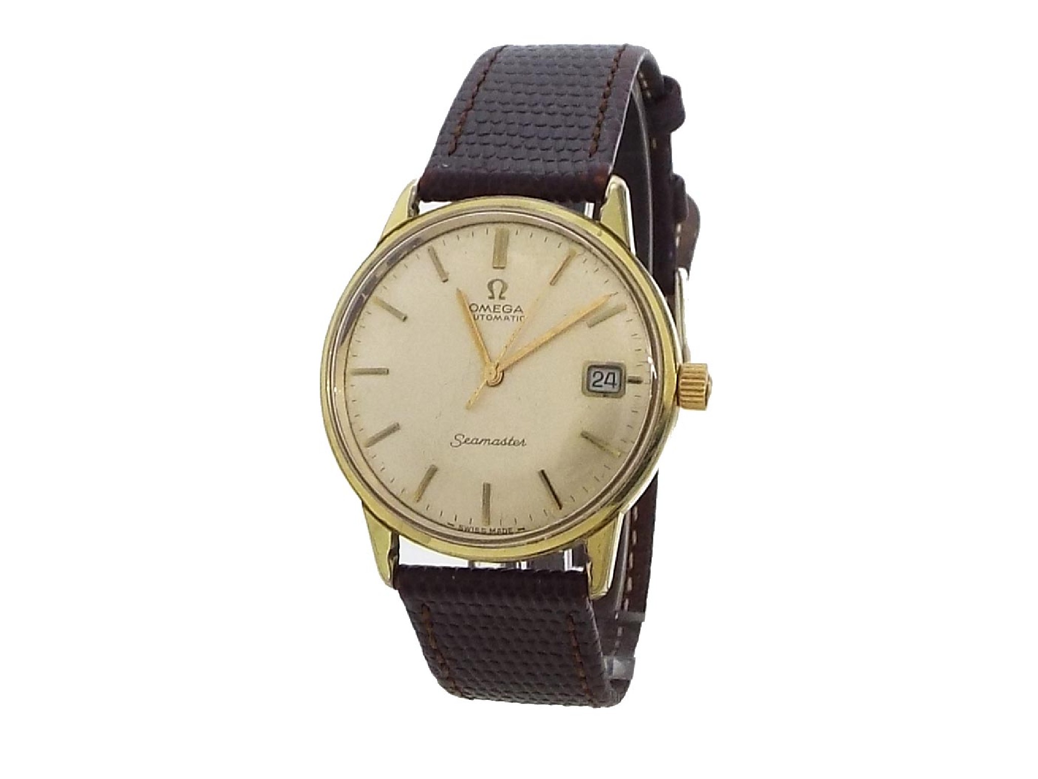 Appraisal: Omega Seamaster automatic gold plated gentleman's wristwatch circa the silvered