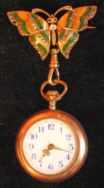 Appraisal: Lady's yellow gold open face lapel watchswiss early th century