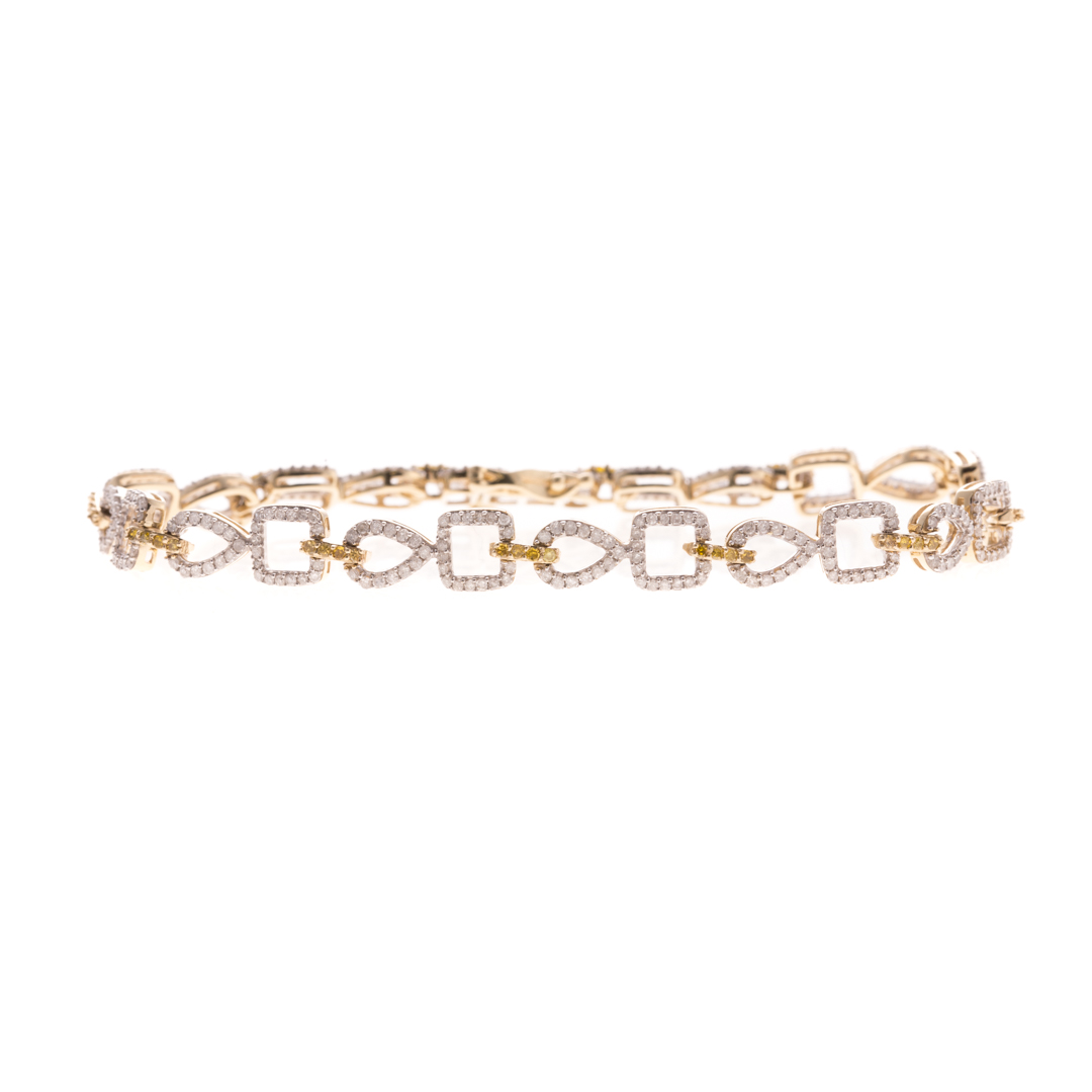 Appraisal: A Lady's Yellow and White Diamond Bracelet K yellow and