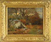 Appraisal: FREDERIC ARTHUR BRIDGMAN American th th Century COWS IN A