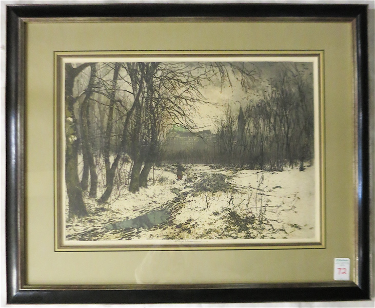 Appraisal: LUIGI KASIMIR ETCHING AND AQUATINT Austria - Klosterneuburg Austria Image