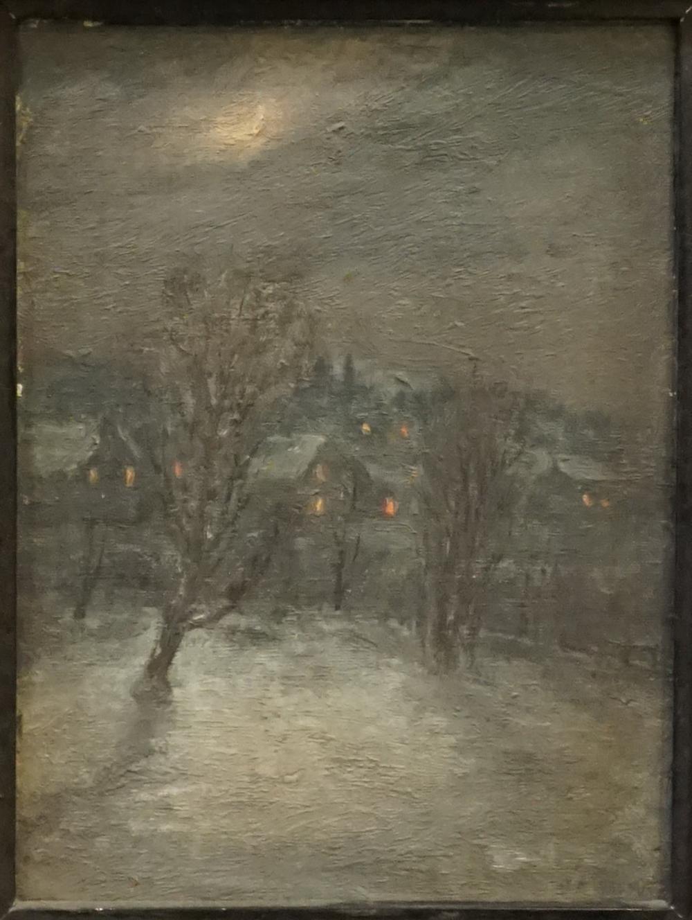 Appraisal: Charles A Watson American - Winter Night Mixed Media on