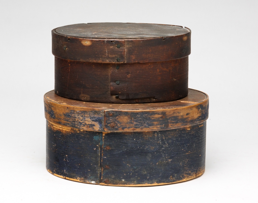 Appraisal: TWO ROUND BENTWOOD PANTRY BOXES American nd half- th century