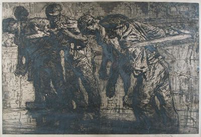 Appraisal: Sir Frank Brangwyn R A - Men pulling a cart