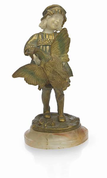 Appraisal: D metre H Chiparus Romanian - figural group of a