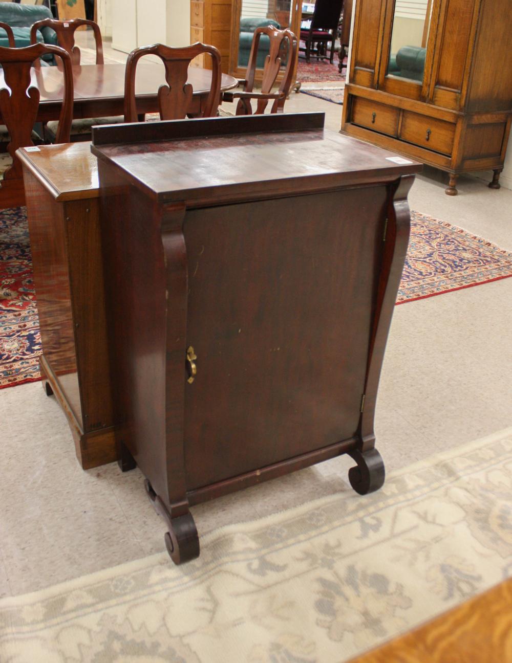 Appraisal: MAHOGANY MUSIC CABINET Empire Revival design American c H x