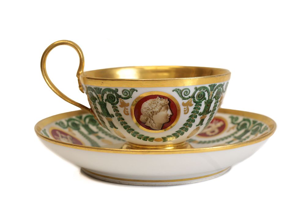 Appraisal: Manufacture de Sevres Cup Saucer A fine Sevres hard paste