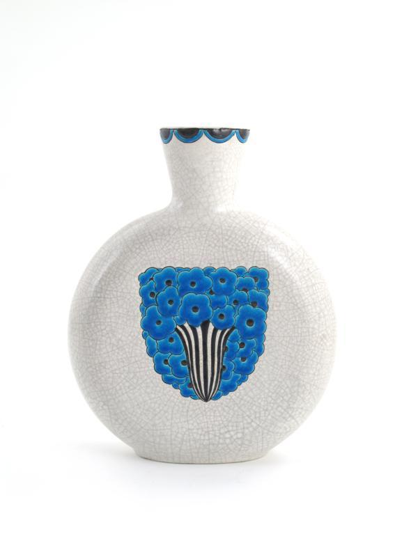 Appraisal: A Longwy Pottery moonflask