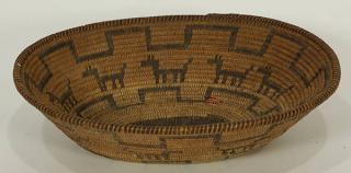 Appraisal: Native American Pima style mission basket Native American Pima style