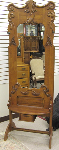 Appraisal: LATE VICTORIAN OAK HALLSTAND American c - the upper portion