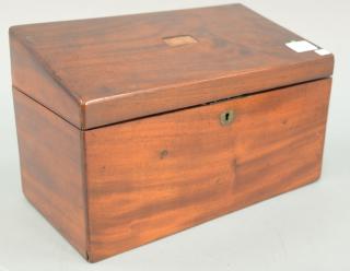 Appraisal: Federal mahogany lift top box having slant lid lifting to