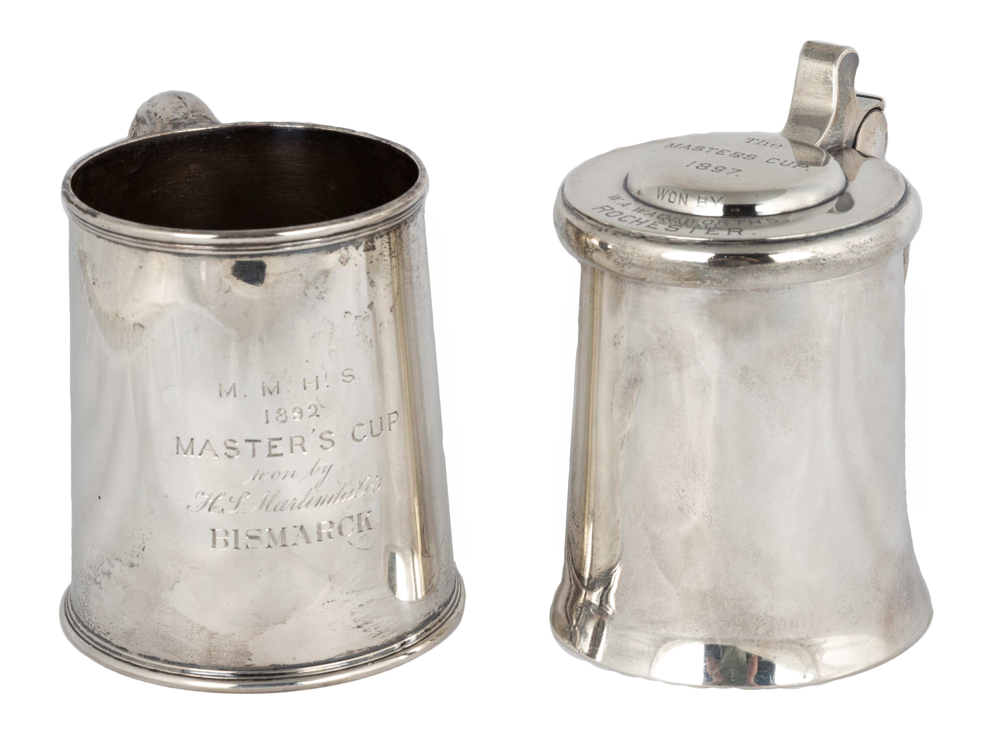 Appraisal: TWO STERLING PRESENTATION TANKARDS L Tiffany Co M M H