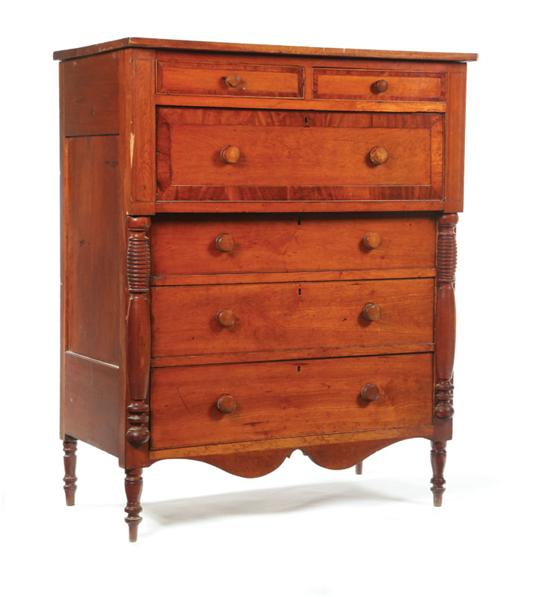 Appraisal: CLASSICAL CHEST OF DRAWERS Probably Midwestern - cherry mahogany and