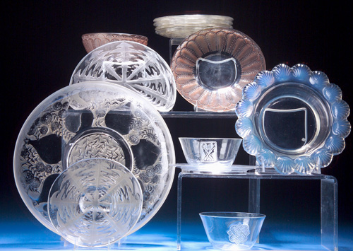 Appraisal: R LALIQUE Thirteen items plates and bowls mostly 's including