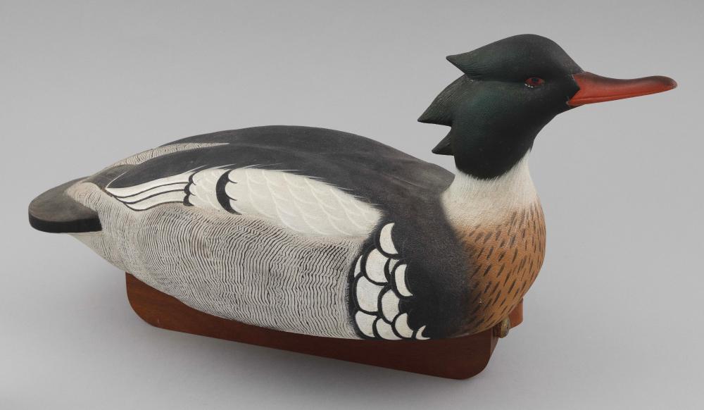 Appraisal: FRANK PEETERS RED-BREASTED MERGANSER DRAKE DECOY Michigan Late th Century