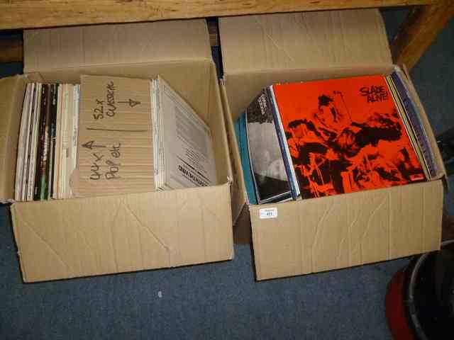 Appraisal: TWO BOXES OF RECORDS to include Rock Pop inc Queen