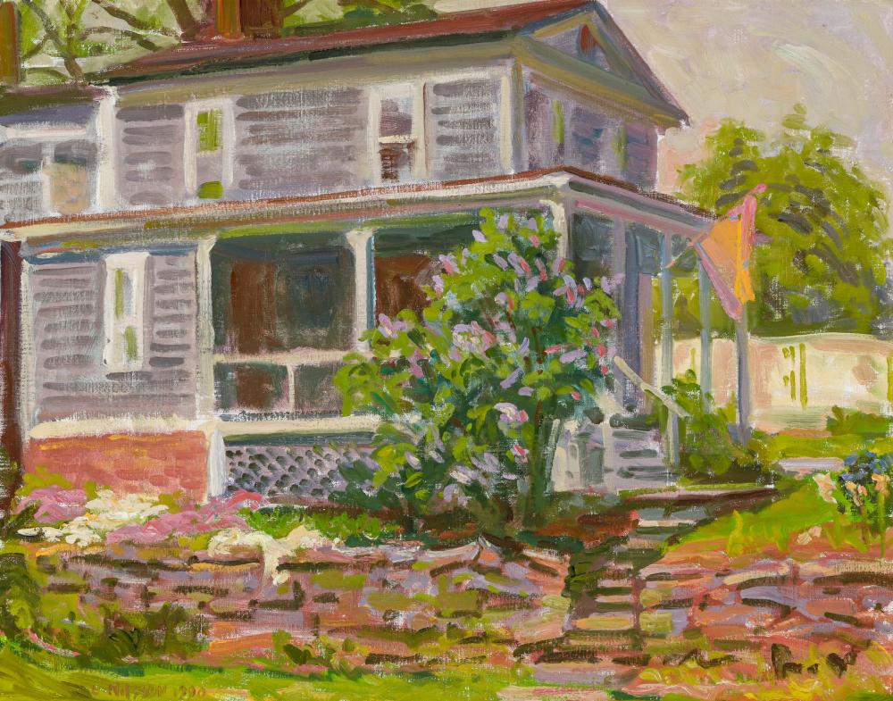 Appraisal: LEIF NILSSON American b Home in Summer oil on canvas