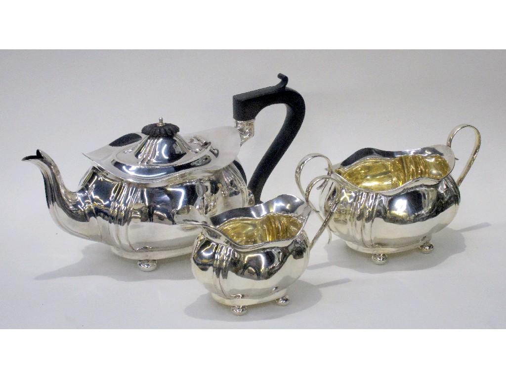 Appraisal: Three piece silver tea service oz Birmingham