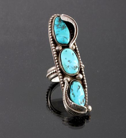 Appraisal: Navajo Sterling Silver and Turquoise Ring This is a Navajo