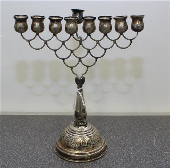 Appraisal: Sale Lot A Continental Silver Menorah having eight baluster form