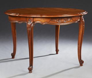 Appraisal: French Louis XV Style Carved Cherry Circular Dinin French Louis