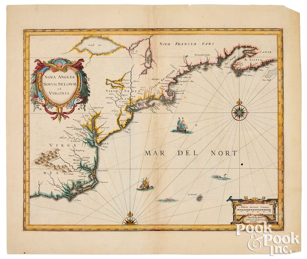 Appraisal: Joannes Janssonius map Joannes Janssonius Nova Anglia Novum Belgium et