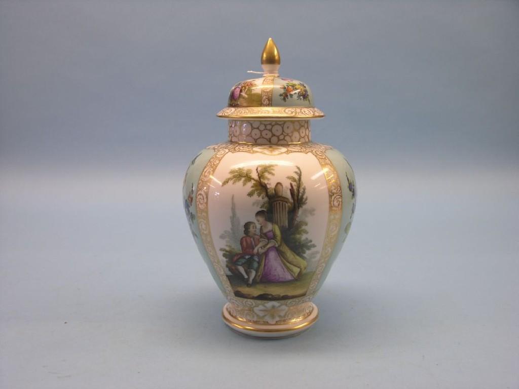 Appraisal: An Helena Wolfsohn porcelain baluster jar and cover alternating panels