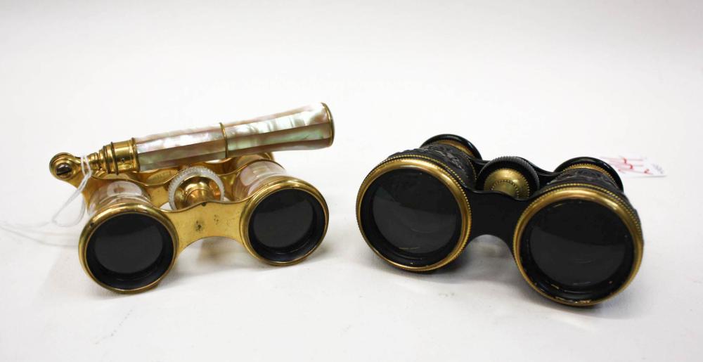 Appraisal: TWO PAIR OF LEMAIRE OPERA GLASSES one brass framed with