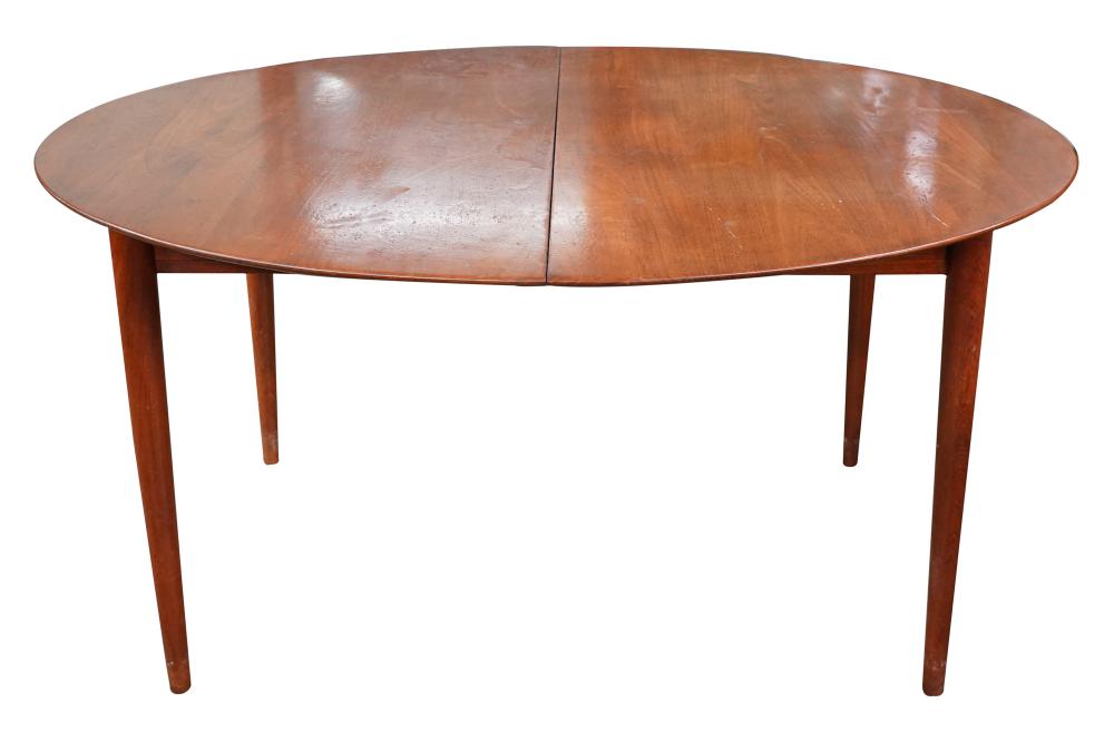 Appraisal: DANISH MODERN TEAK DINING TABLEunsigned with oval top and two