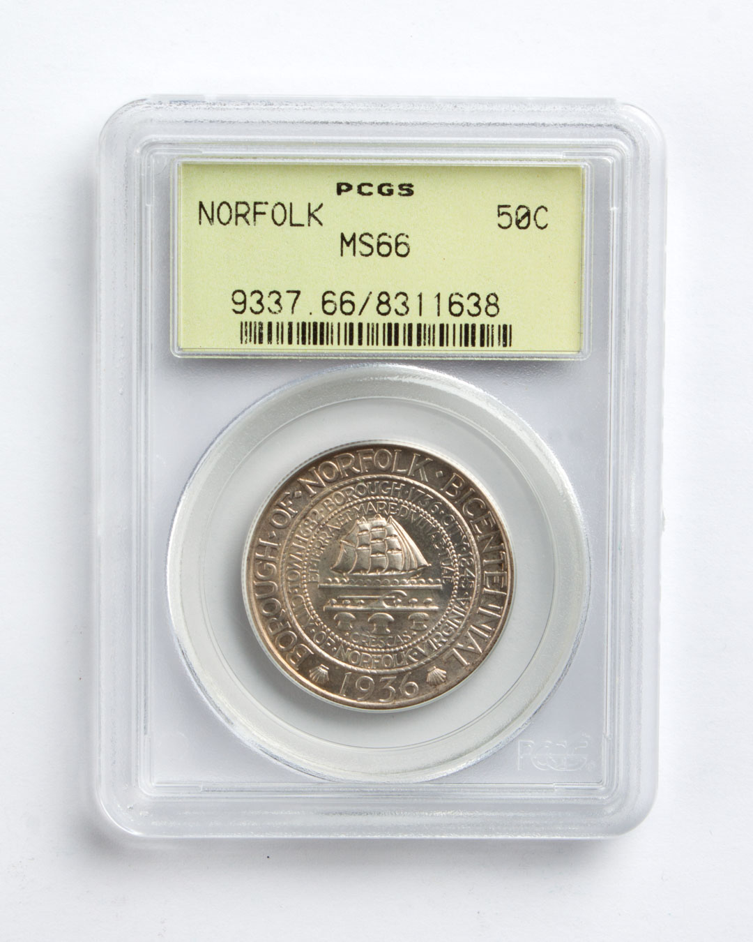 Appraisal: U S Norfolk VA commemorative half dollar MS- in PCGS