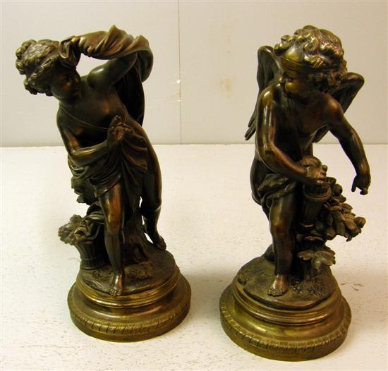 Appraisal: Pair of th century French bronze figures modelled as Cupid