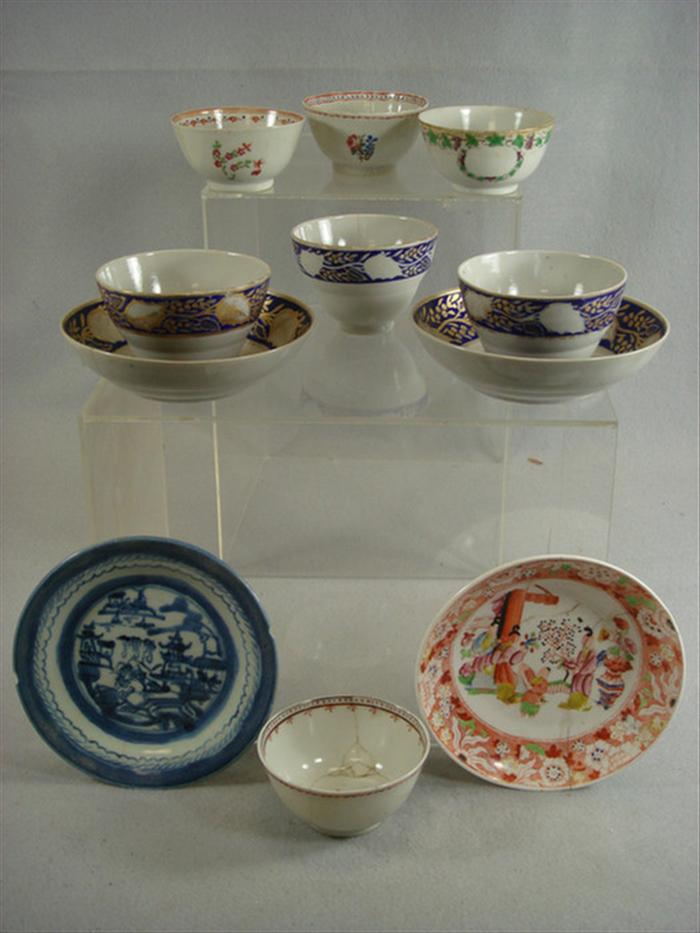 Appraisal: pcs Chinese Export porcelain saucers cups small plates with slight