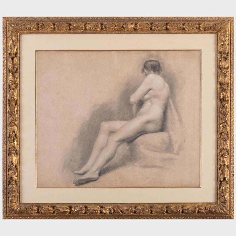 Appraisal: Attributed to Allan Ramsay - Seated Nude Study Black chalk