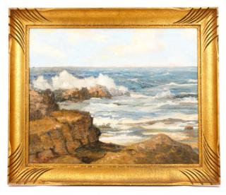 Appraisal: Charles E Buckler Rocky Shore Oil on Canvas Charles E