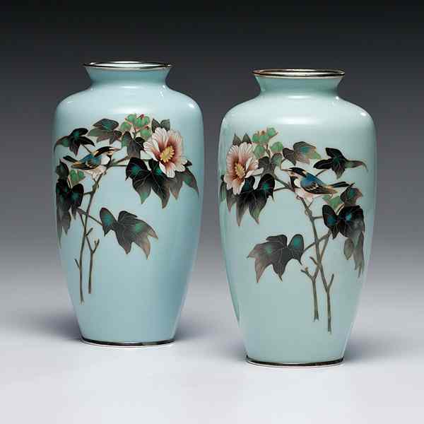 Appraisal: Japanese Cloisonn Vases Japanese early th century A fine pair