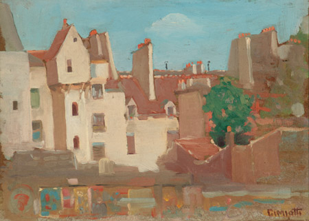 Appraisal: Gustave Cimiotti American - View of a Town Signed Cimiotti