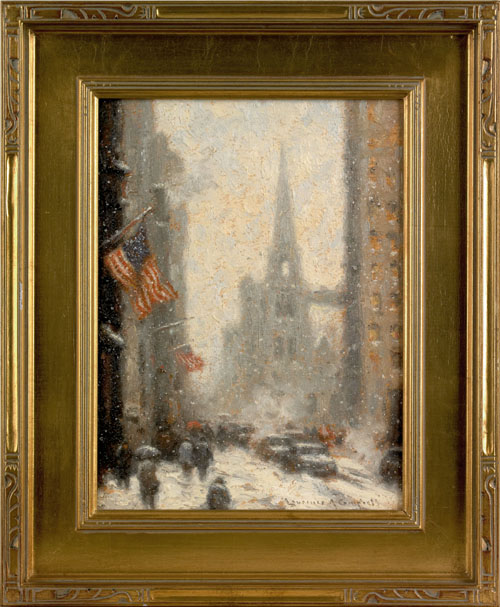 Appraisal: Laurence A Campbell American b oil on canvas Philadelphia winter