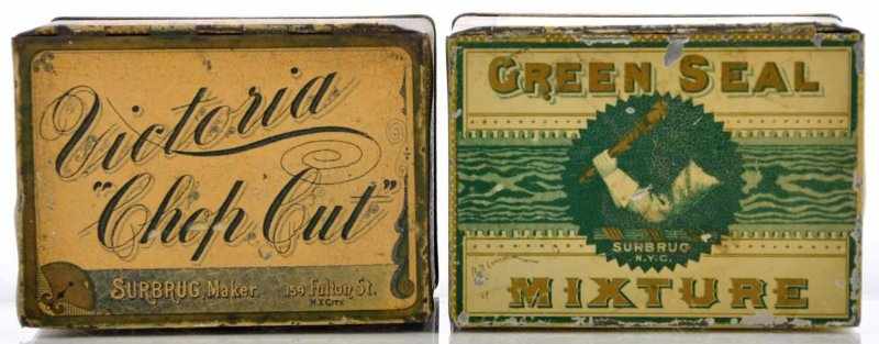 Appraisal: Lot of Square Corner Tobacco Tins Description Pre- lot includes