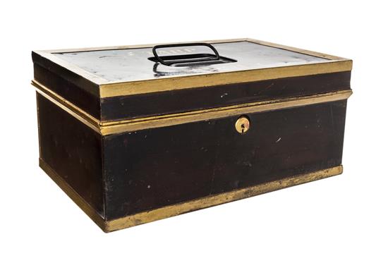 Appraisal: Sale Lot An American Tole Cash Box circa the hinged