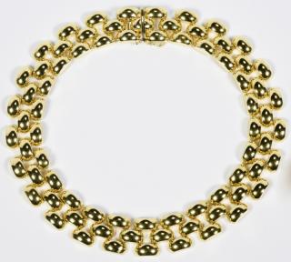 Appraisal: K Italian Panther Link Necklace grams K yellow gold panther